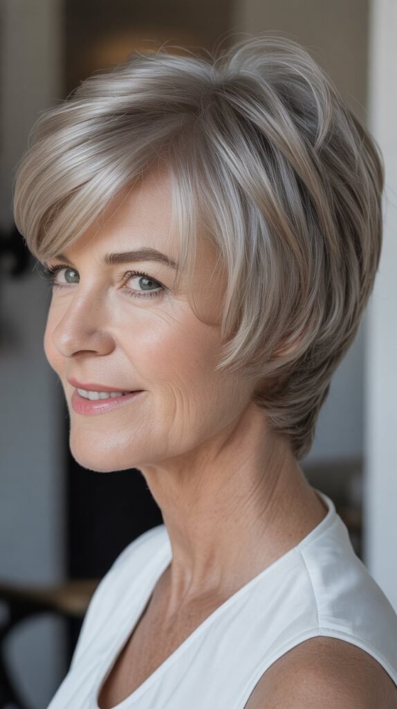 Rounded Pixie with Volume on Top