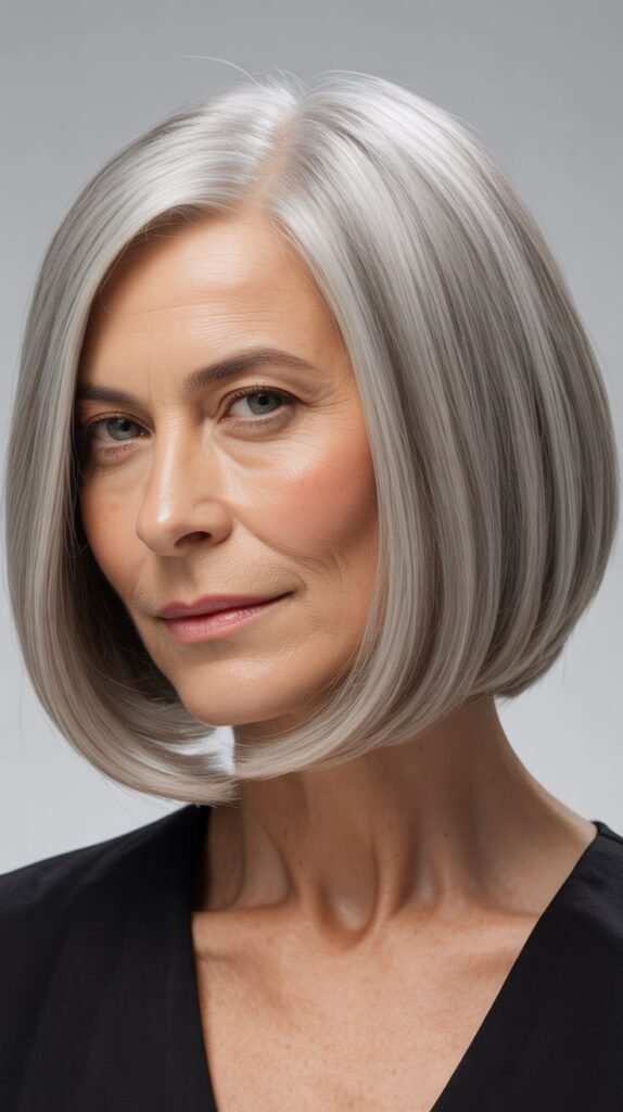 Sleek Bob with Middle Part