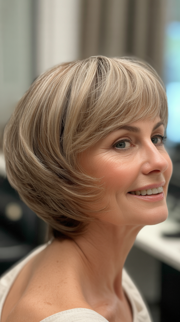  Stacked Bob with Tapered Nape