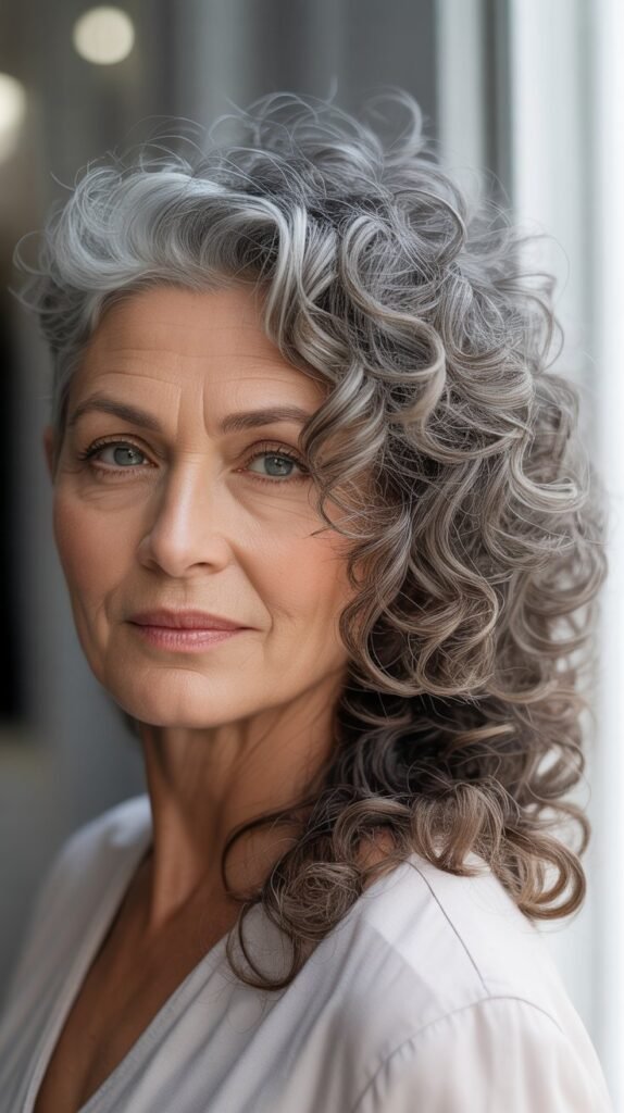 Asymmetrical Curly Undercut