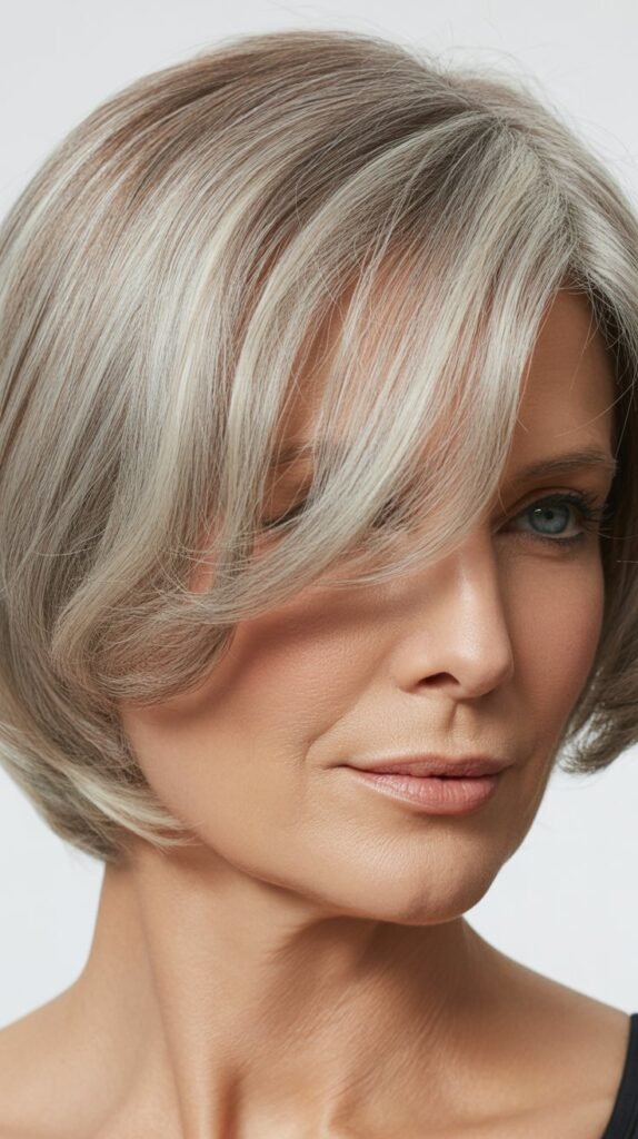 Short Hair with Swooped Fringe