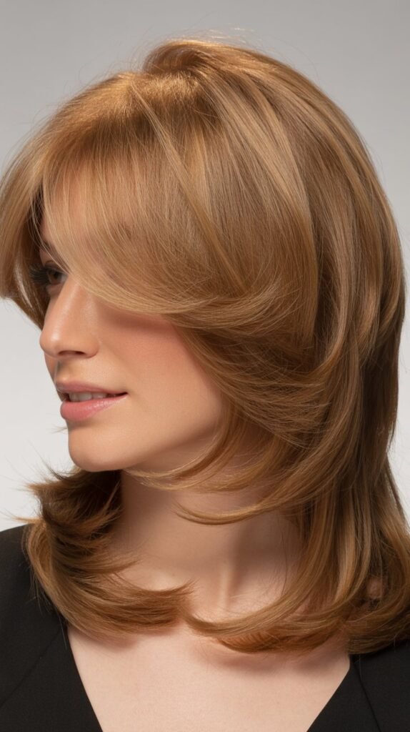 Classic Feathered Layers with Sweeping Side Bangs