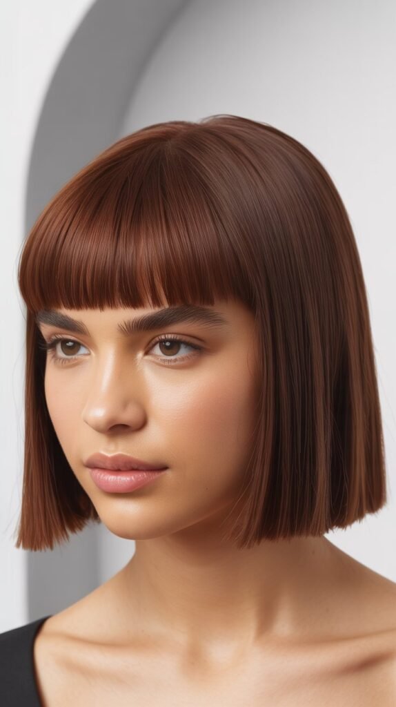 Blunt Cut with Baby Bangs