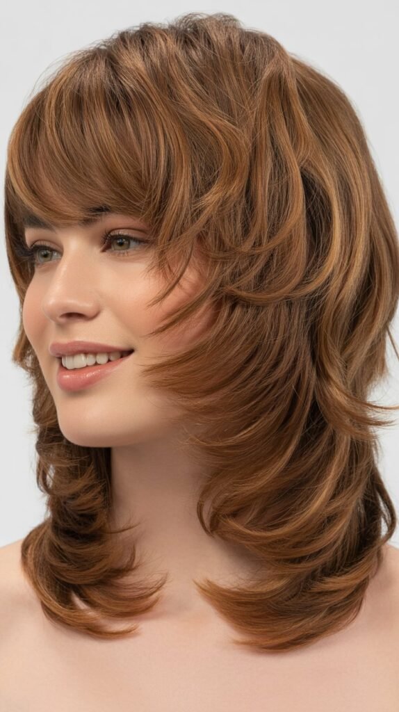 Voluminous Shag With Feathered Side Bangs