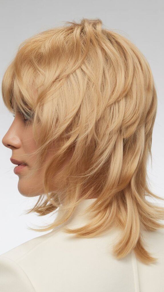 Piecey Bangs with Buttercream Blonde Layered Shag