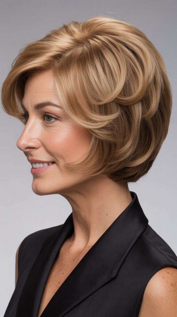 Short Bob with Crown Volume and Tapered Nape