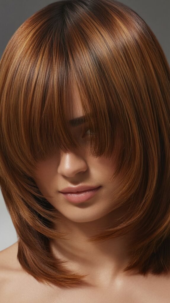 Razored Collarbone Cut With Arched Fringe