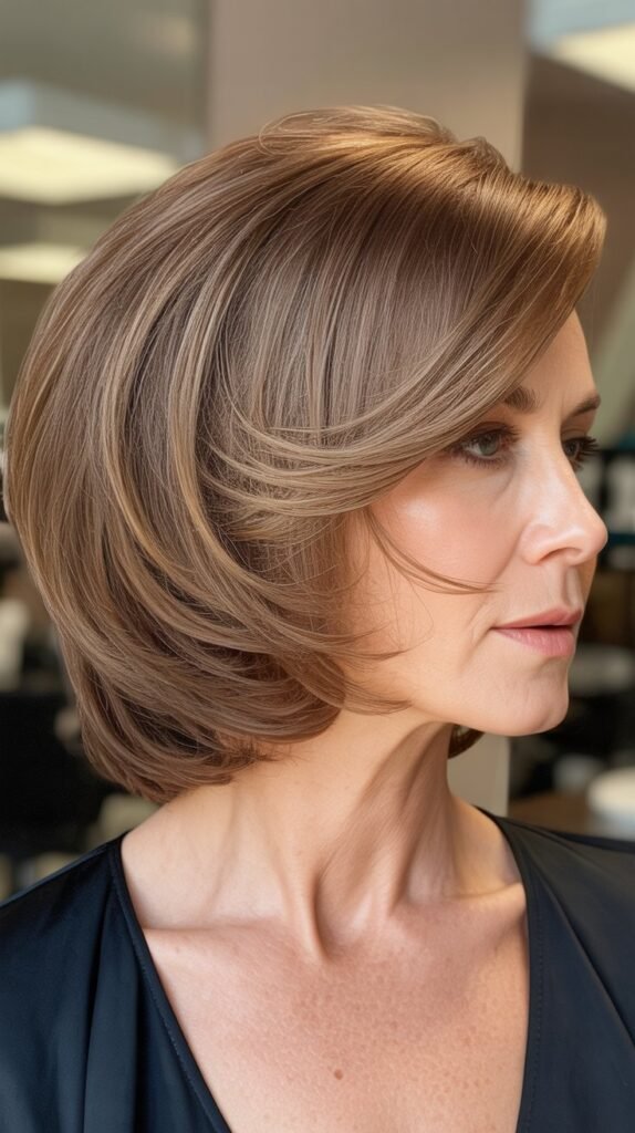 Layered Bob with Crown Volume