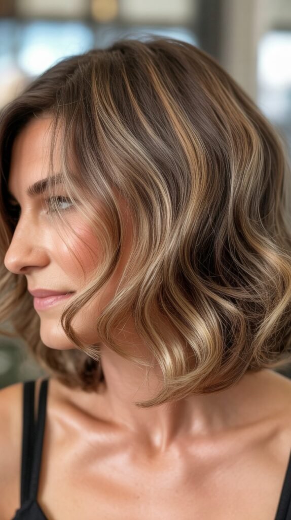Wavy Lob with Balayage
