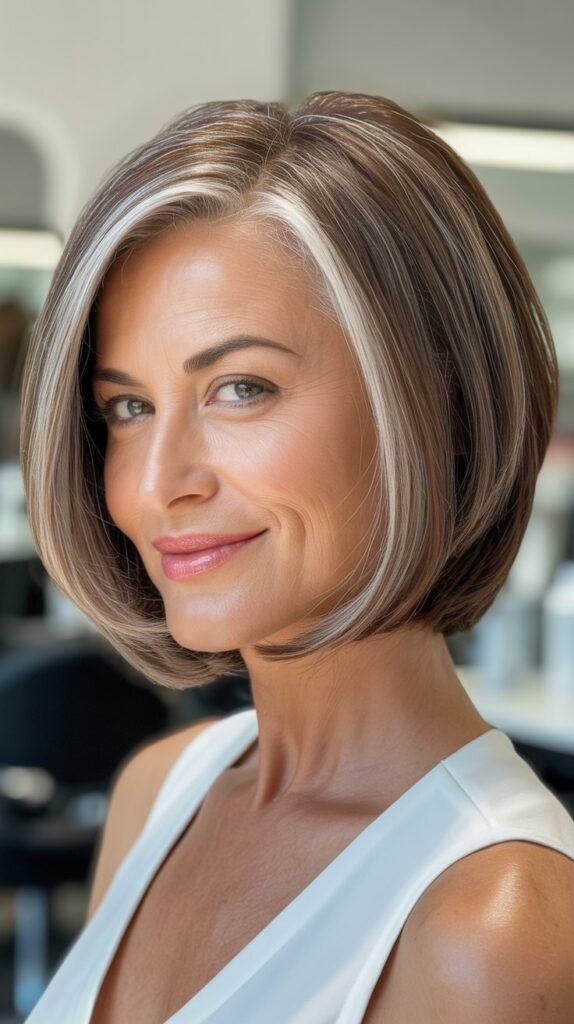 Sleek Angled Layered Bob