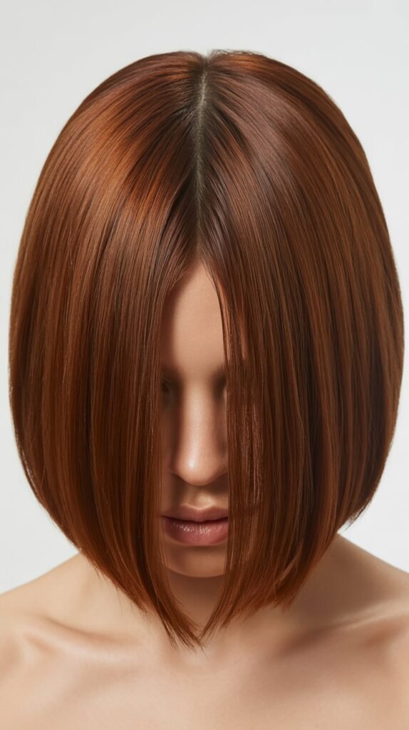 Blunt Long Bob with Middle Part