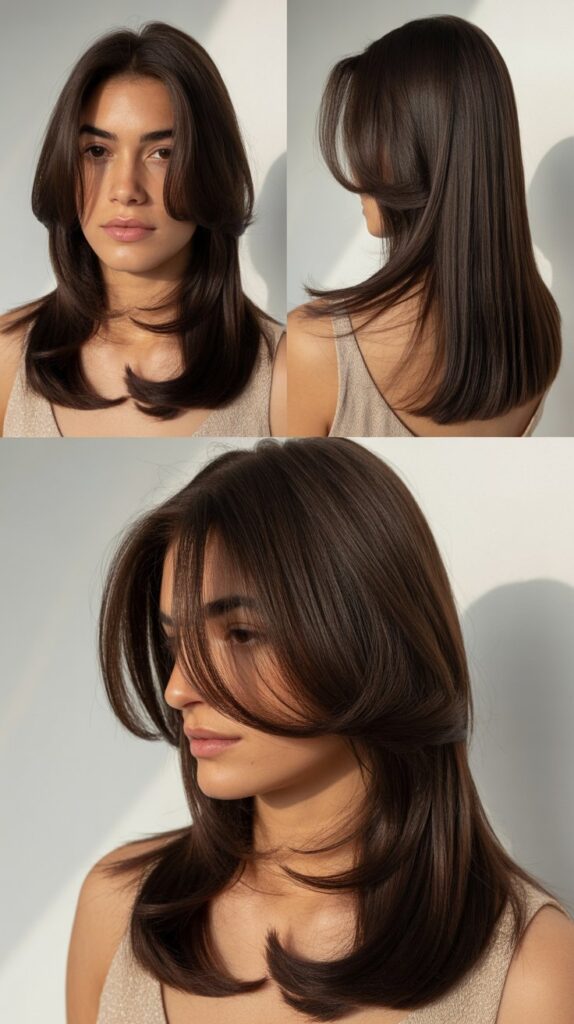 Classic Face-Framing Layers with Sleek Back