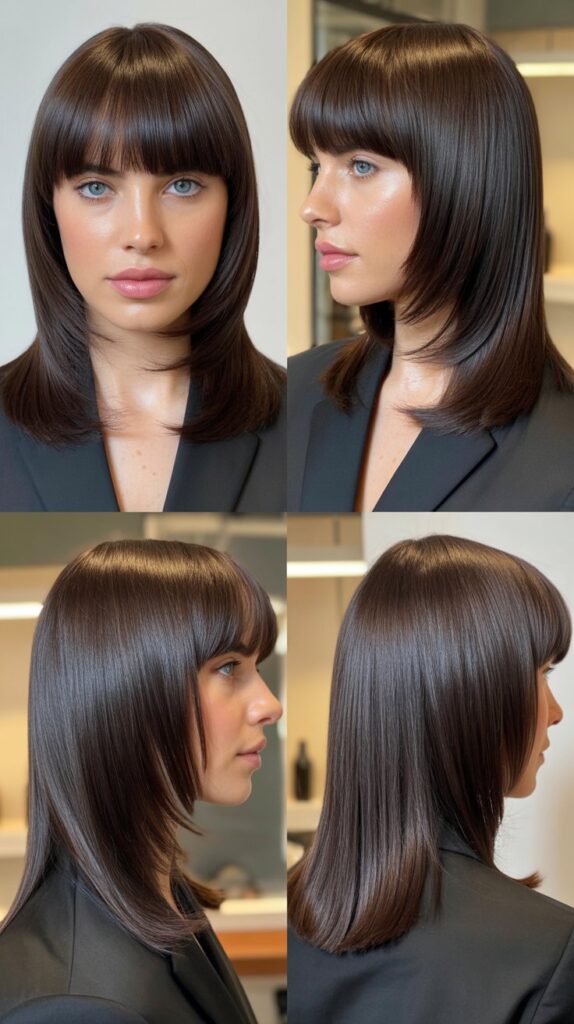 Sleek Layers With Polished Bangs