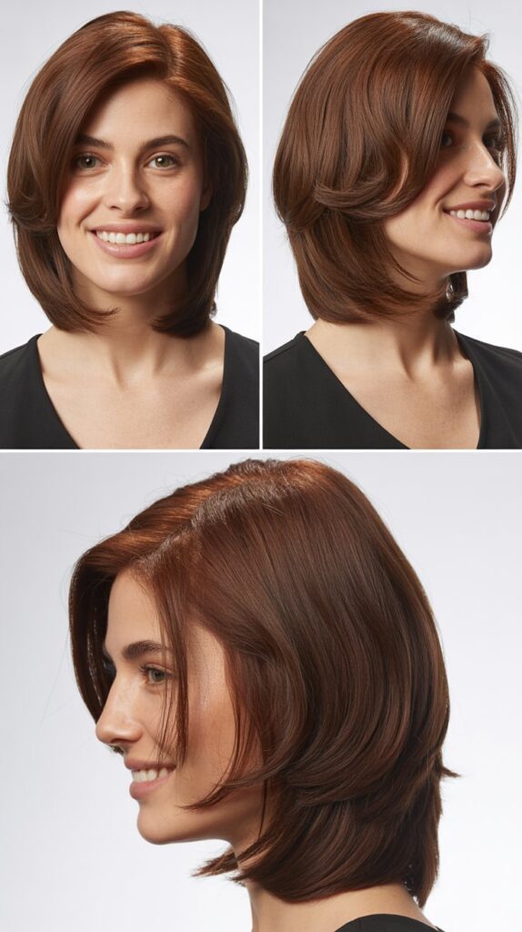 Long Bob With Reverse Layers and Angled Front