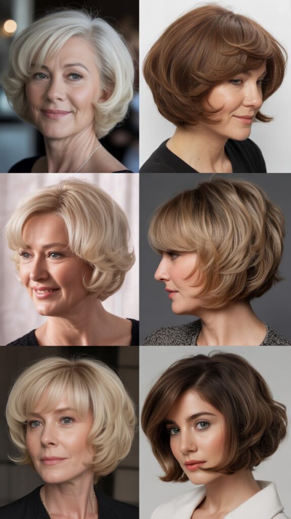 53 Most Flattering Hairstyles for Women Over 50 Right Now 21 Rounded Bob with Volume