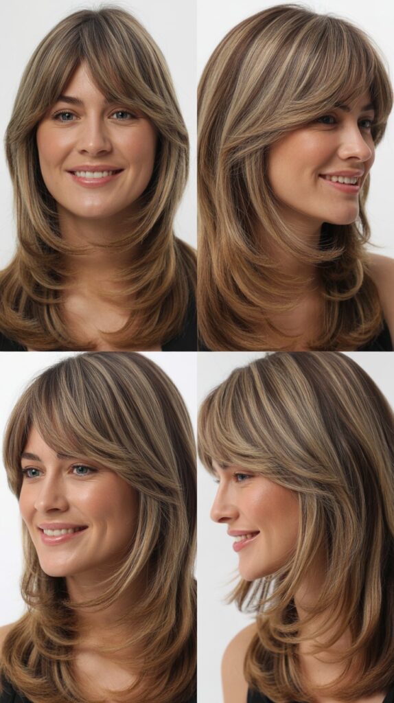 Classic Curtain Bangs With Long Layers