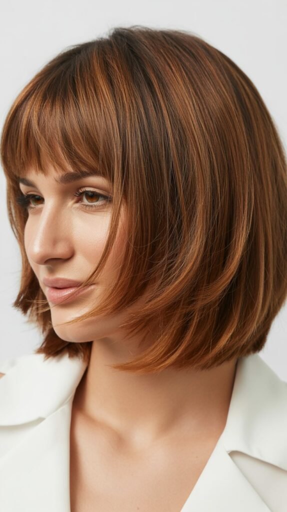 Layered Bob With Baby Fringe