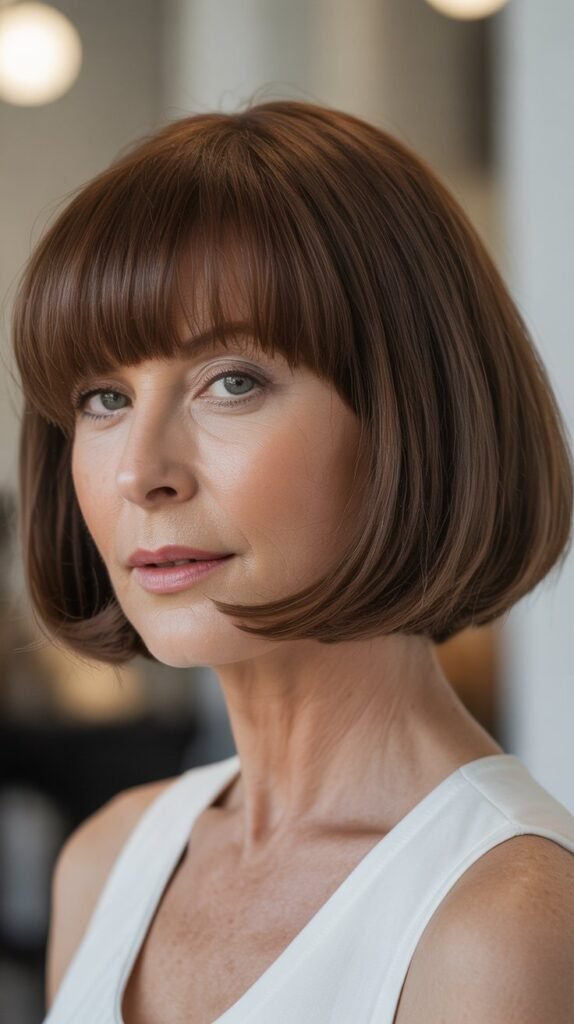 Rounded Bob with Full Fringe