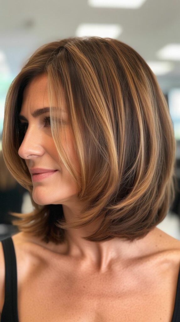 The Layered Bob with Balayage Highlights