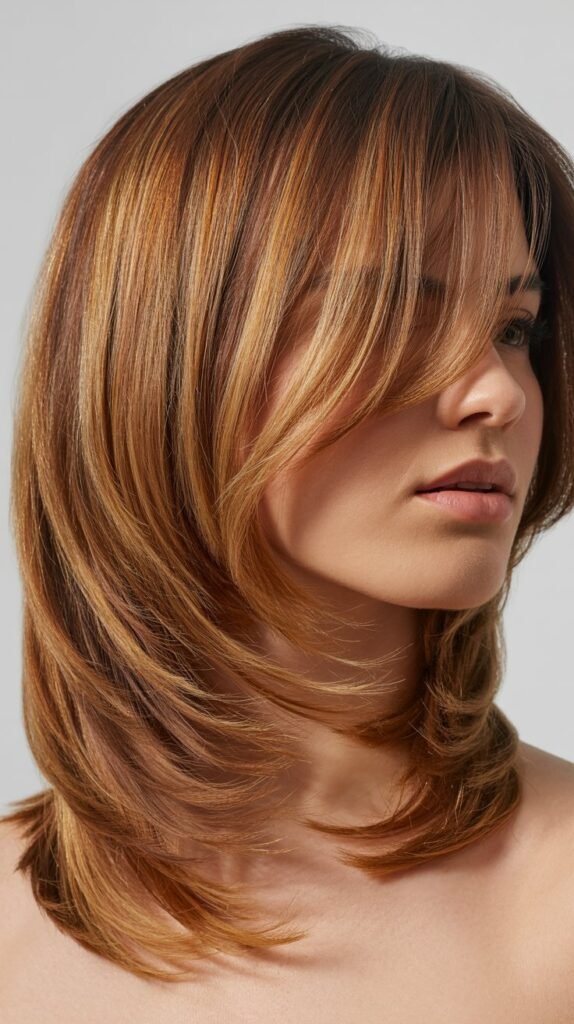 Layered Hair with Root Shadow