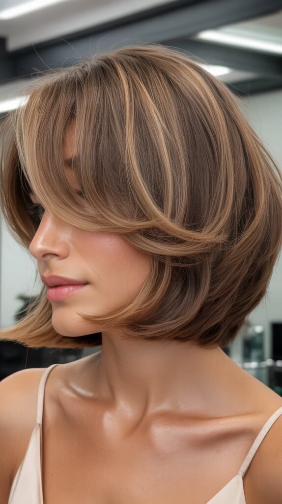 Stacked Bob With Side Fringe