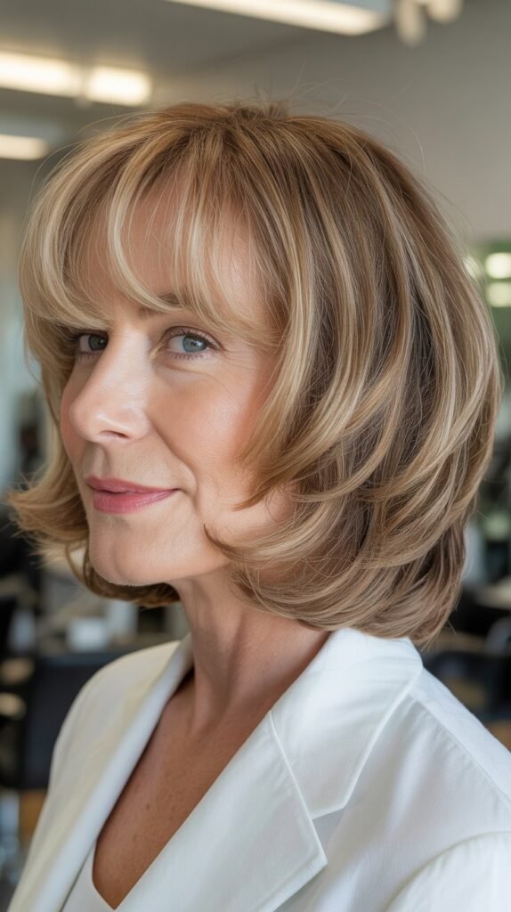  Soft Layered Bob with Graduated Bangs