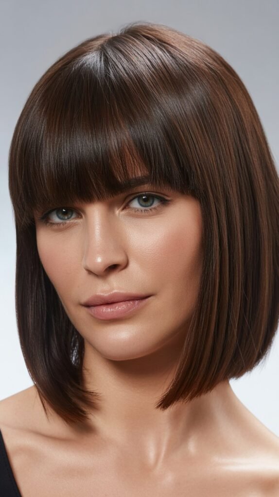 Blunt Cut Bob with Heavy Fringe