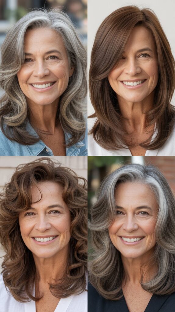 36 Youthful Sassy Long Hairstyles for Older Women That Still Feel Fresh 1 Long Layered Cut with Face-Framing Pieces