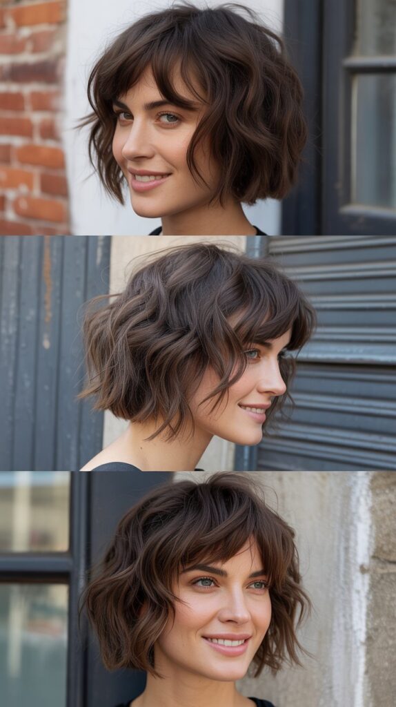 Piecey Textured Bob With Choppy Bangs