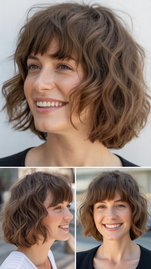 Tousled Bob With Long Textured Bangs