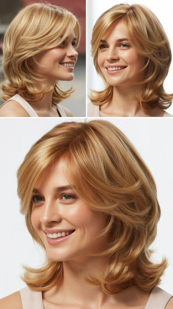 Layered Shoulder-Length Cut with Side-Swept Bangs