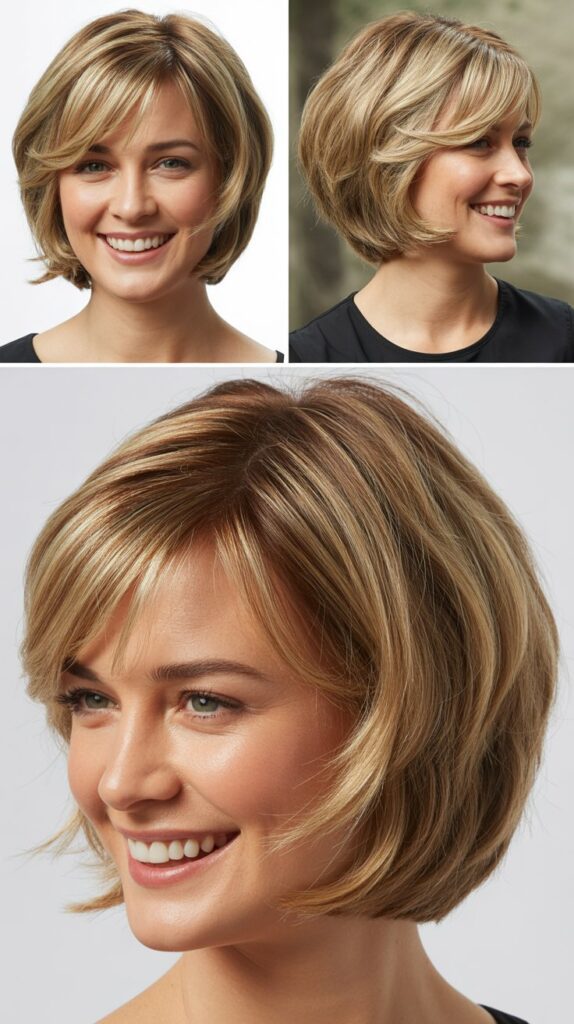 33 French-Inspired Bob Hairstyles With Fringe That Look Timeless 23 Layered Bob with Grown-Out Bangs