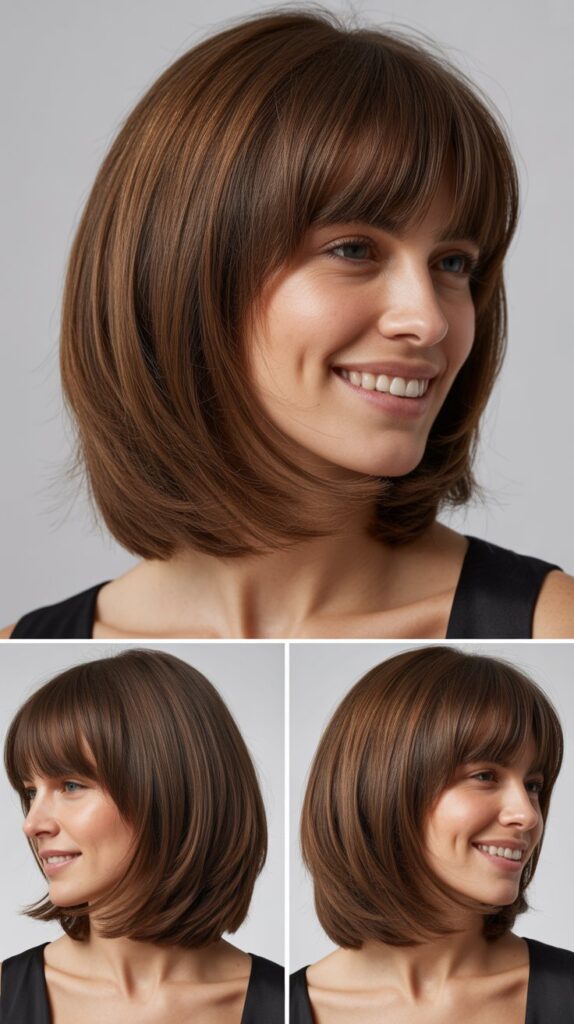 Long Bob with Blended Fringe