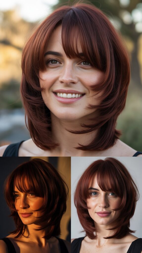 Layered Bob with Asymmetric Side Bangs