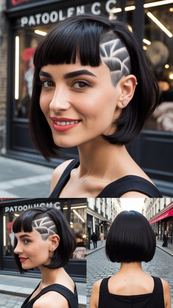 33 French-Inspired Bob Hairstyles With Fringe That Look Timeless 19 Undercut Bob With Bold Fringe
