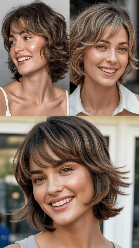 33 Chic Medium Haircuts With Bangs for Women Who Want a Fresh Style 3 Shaggy Layers with Wispy Bangs