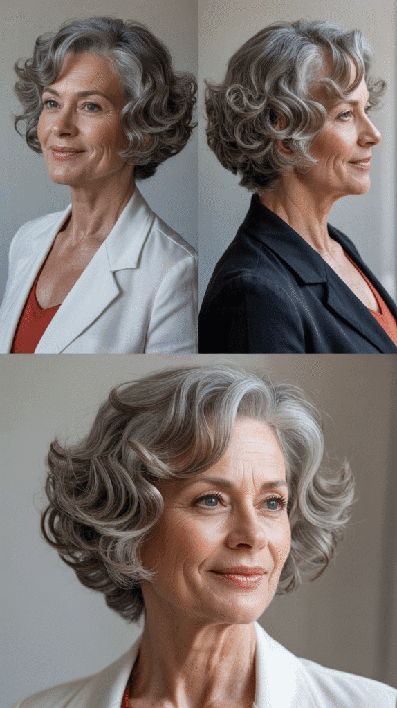 Asymmetrical Curly Bob