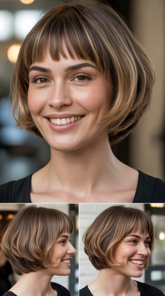 Layered Bob with Arched Bangs