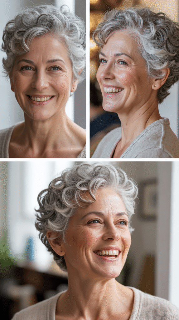 Natural Silver Curly Pixie