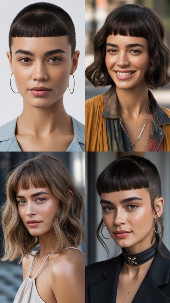 Micro Bangs with Loose, Flowing Waves