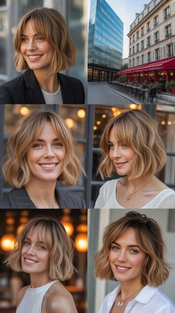 33 French-Inspired Bob Hairstyles With Fringe That Look Timeless 20 Collarbone Bob With Face-Framing Fringe