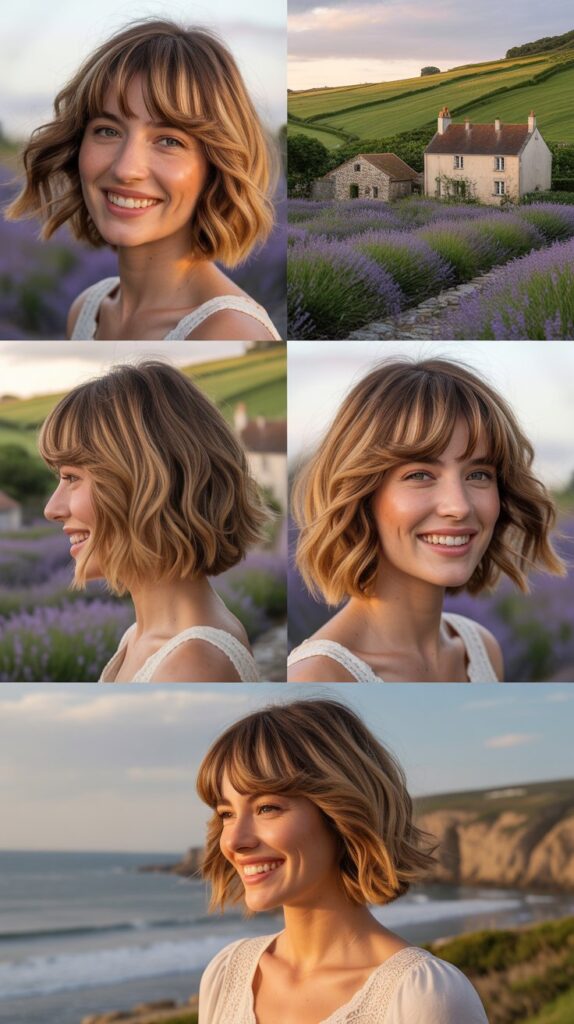 33 French-Inspired Bob Hairstyles With Fringe That Look Timeless 8 Wavy Bob With Grown-Out Fringe