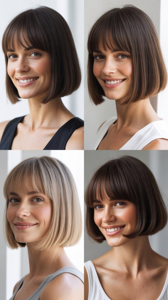 Minimalist Bob With Long Simple Bangs