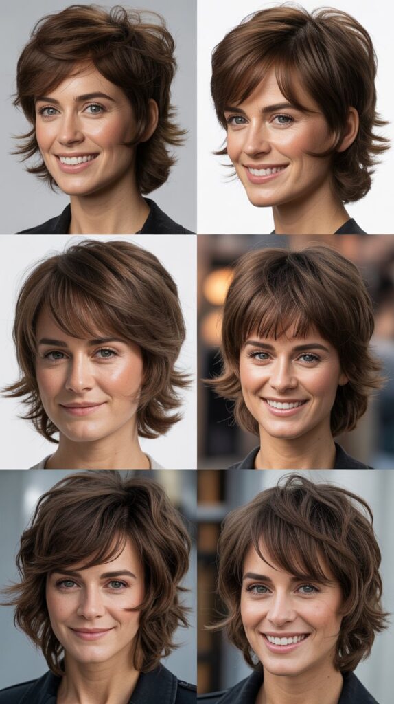 Textured Shag with Brow-Skimming Side Bangs