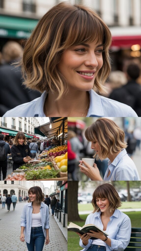33 French-Inspired Bob Hairstyles With Fringe That Look Timeless 12 Tousled Bob With Long Side Fringe