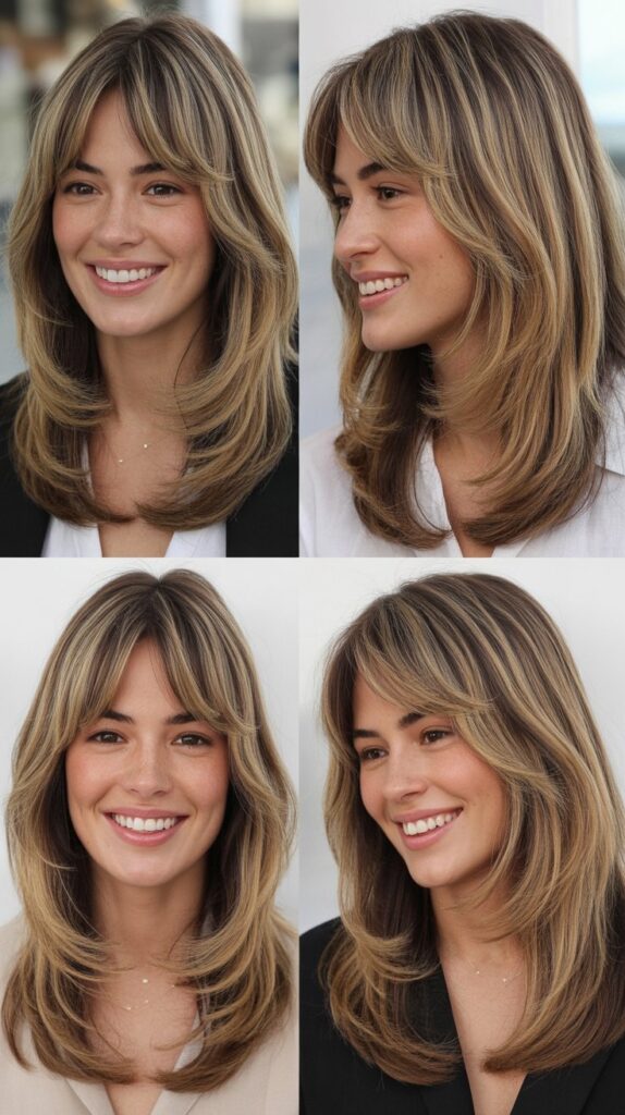 Curtain Bangs with Long Layers