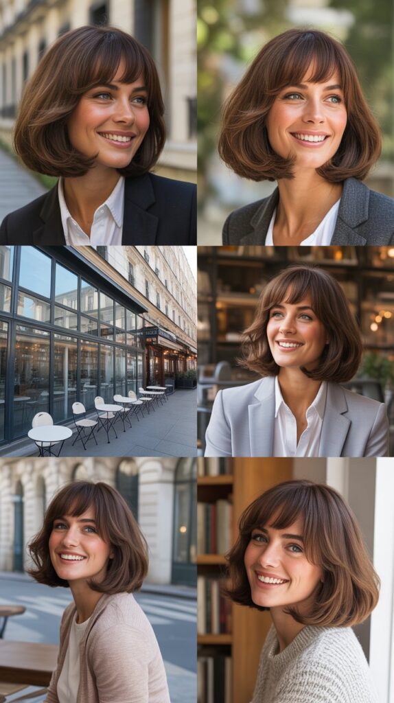 33 French-Inspired Bob Hairstyles With Fringe That Look Timeless 6 A-Line Bob With Feathered Fringe