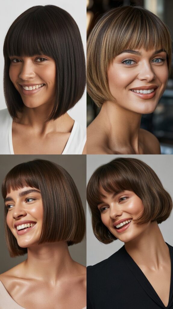 Polished Bob With Long Refined Bangs
