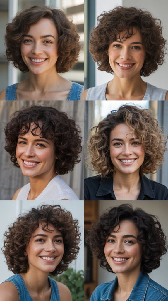 Curly Long Bob With Defined Front Coil Layers