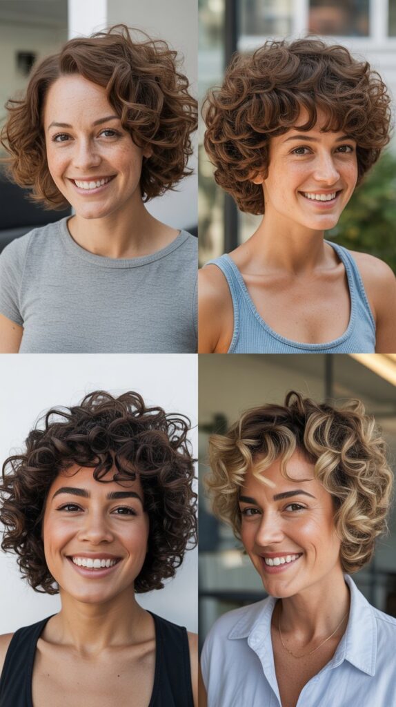 Curly Lob with Crown Volume